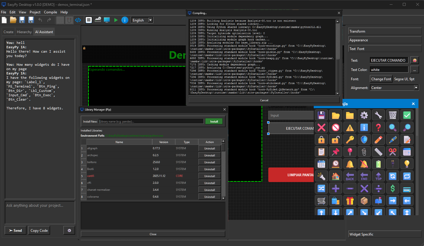 EasyPy Desktop IDE Interface